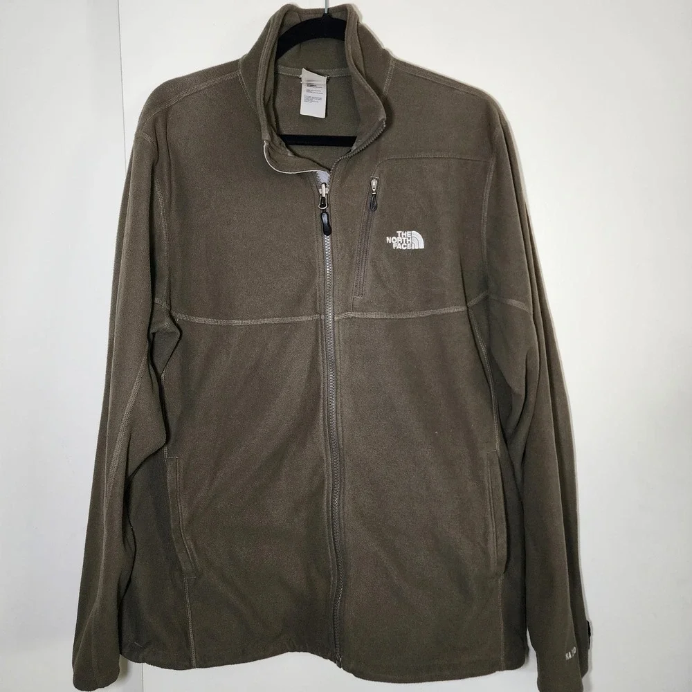 The North Face TKA 200 Fleece Jacket Mens L Olive Green Good Full Zip Midweight